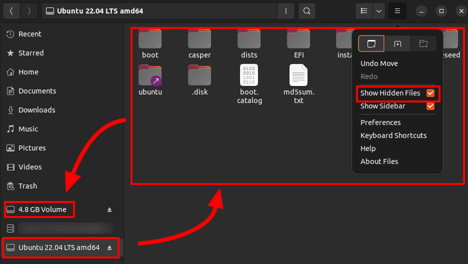 Copy ISO files to partition